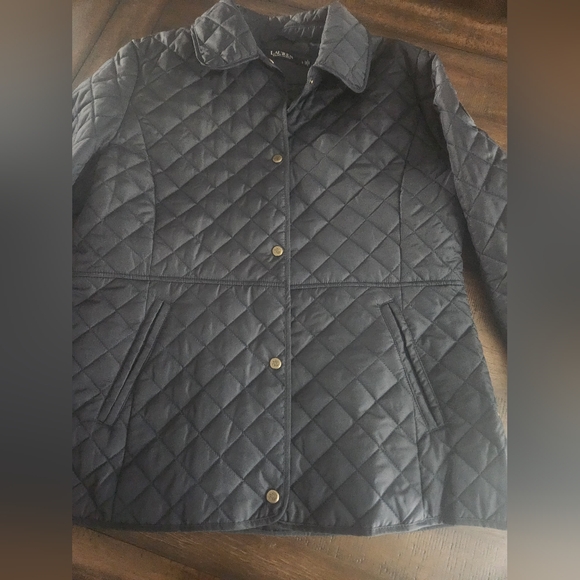 NWT Ralph Lauren Navy Quilted Coat Ladies Large - Picture 8 of 10